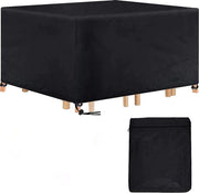 Coprioggetto impermeabile per mobili da giardino, impermeabile, stoffa impermeabile, anti UV, 420D Oxford per tavoli da giardino e insieme di mobili, nero