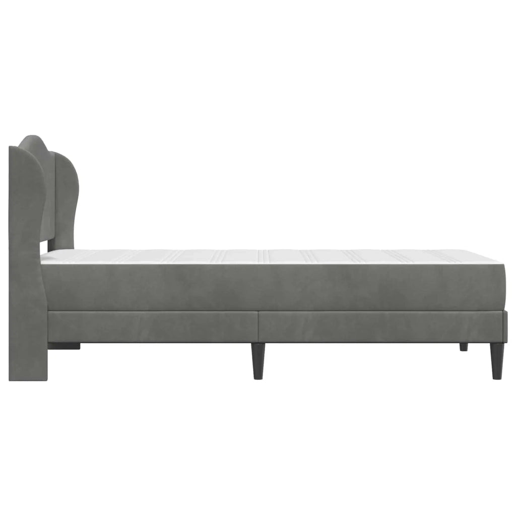 Struttura del letto Grigio Scuro 100 x 200 cm Velluto