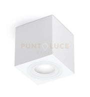 GES1070- PLAFONIERA ALLUMINIO BIANCO QUADRATA 1 LUCE ATTACCO GU10 9X9CM