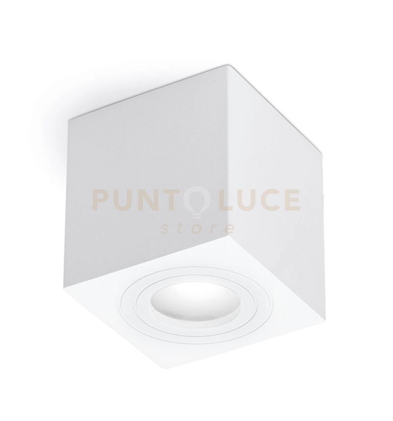 GES1070- PLAFONIERA ALLUMINIO BIANCO QUADRATA 1 LUCE ATTACCO GU10 9X9CM