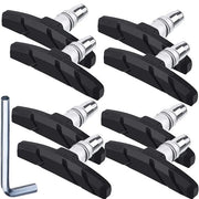 8 pezzi di freni da bicicletta per mountain bike - 70 mm - Con dado a sei punte e anello di chiusura - Antiscivolo e silenzioso - Adatto per cruisers, mountain bike e altri freni universali V-type - Incluso chiave - Nero