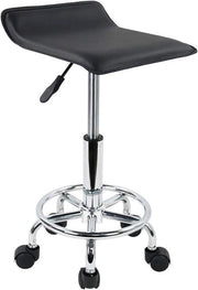 Scrivania regolabile in altezza con sostegno per gambe - Scrivanie per ufficio 45-61cm - Pelle PU nera con base in legno