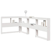 Testiera libreria a L-Testata contenitore Bianca 90 cm in Legno Massello di Pino 410796