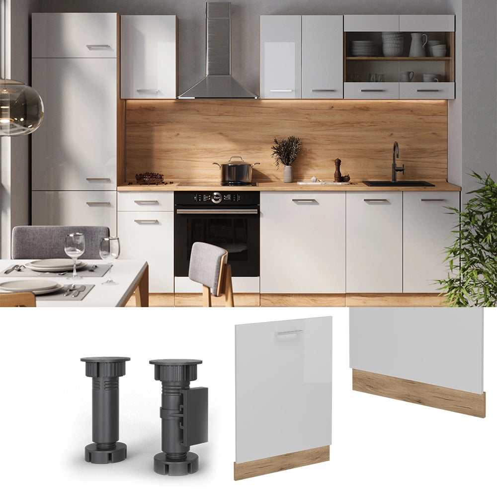 Vicco Coperchio per lavastoviglie Bianco lucido 60 cm senza piano di lavoro