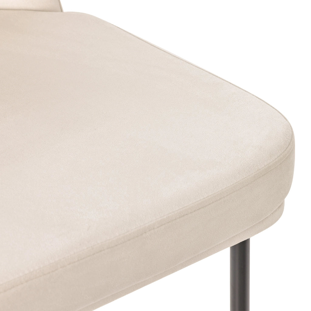 SEDIE Set da 4 pezzi in velluto beige con struttura in metallo