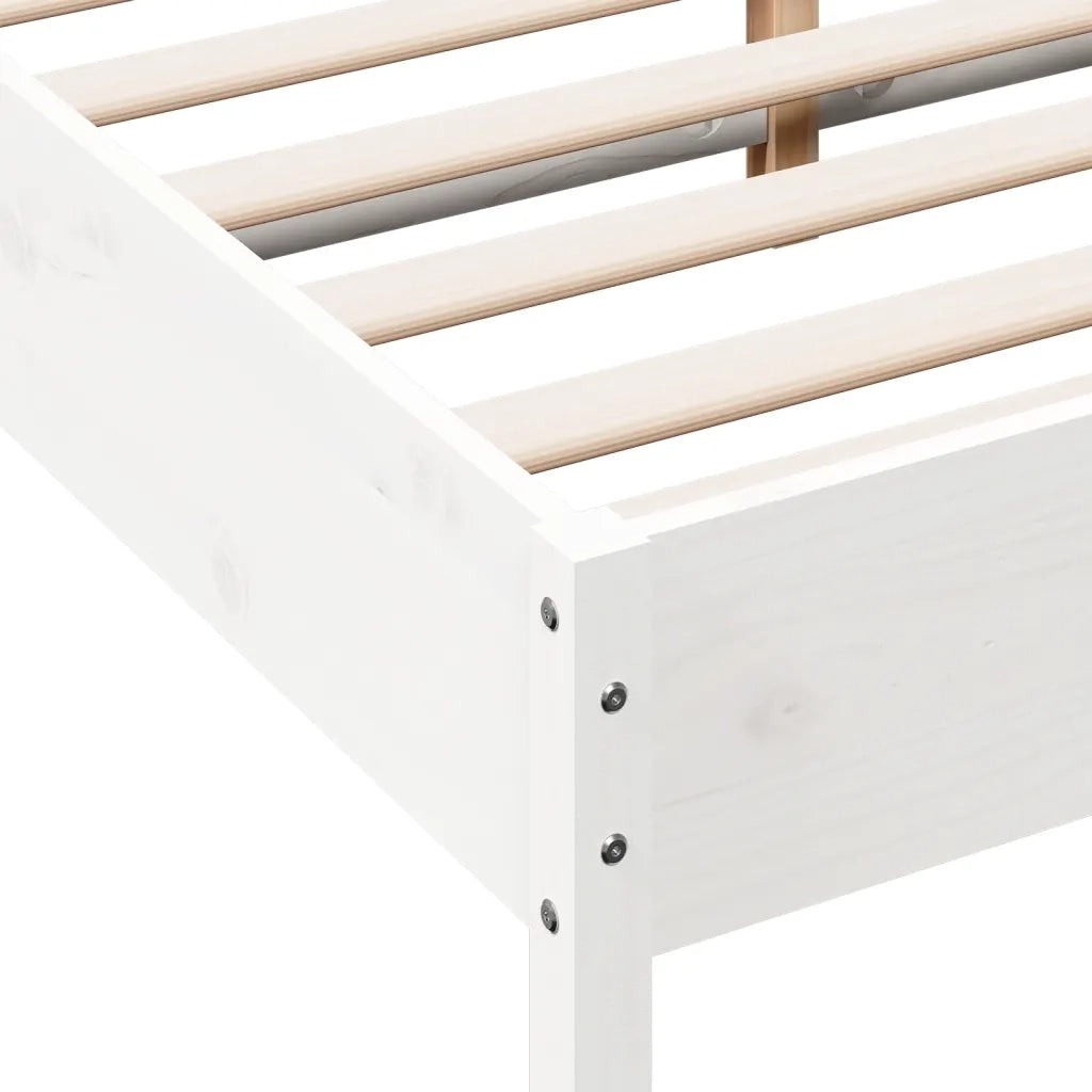 Letto senza Materasso Bianco 140x200 cm Legno Massello di Pino 844726