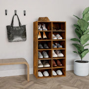 Scarpiera-Scaffale per scarpe Rovere Fumo 54x34x100,5 cm in Legno Multistrato