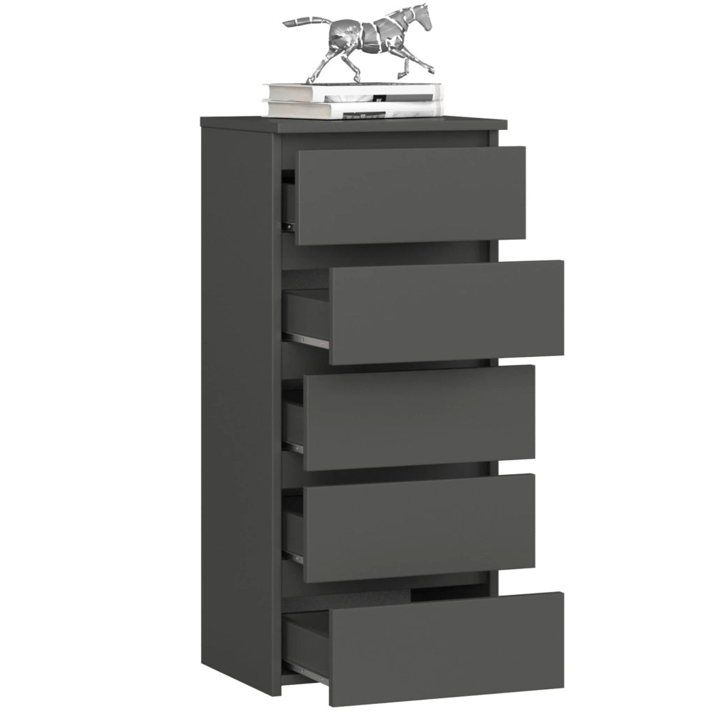 Cassettiera AKORD CL5 Cassettiera Grigia Grafite 40 cm 5 cassetti 40x35x92 cm