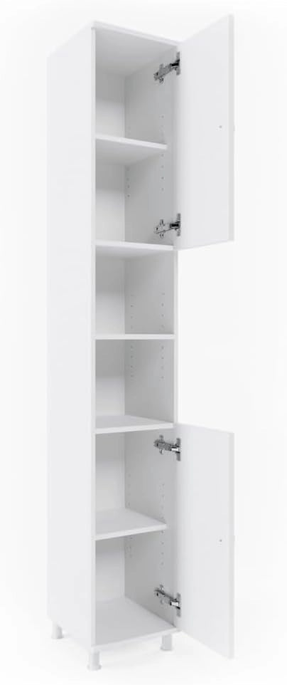 Mobile bagno alto Fynn, Bianco, 30 x 190 cm, per la conservazione di articoli da bagno e asciugamani