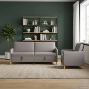 Set di Divani con Storage 2 pcs Tortora Poliestere 3429238