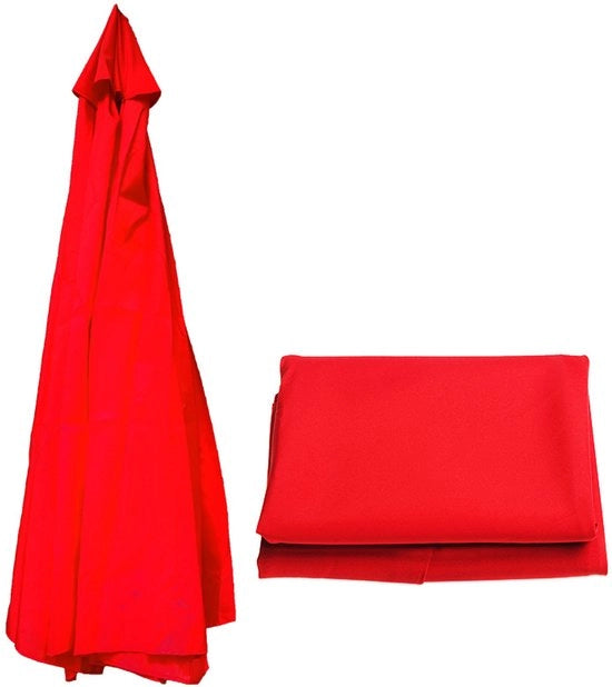 Parasol di sostituzione per giardino (3,5 m) - Copertura parasol sostituibile per 8 braccia, copertura in tela parasol sostituibile, per terrazza/giardino/piscina/parasole galleggiante - Rosso acceso