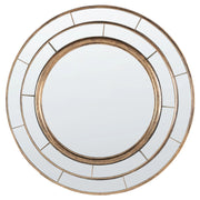 Specchio da parete rotondo in materiale sintetico color oro 40 cm stile moderno