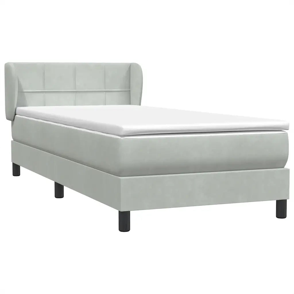 Giroletto a Molle con Materasso grigio chiaro 90x210 cm Velluto 3317511
