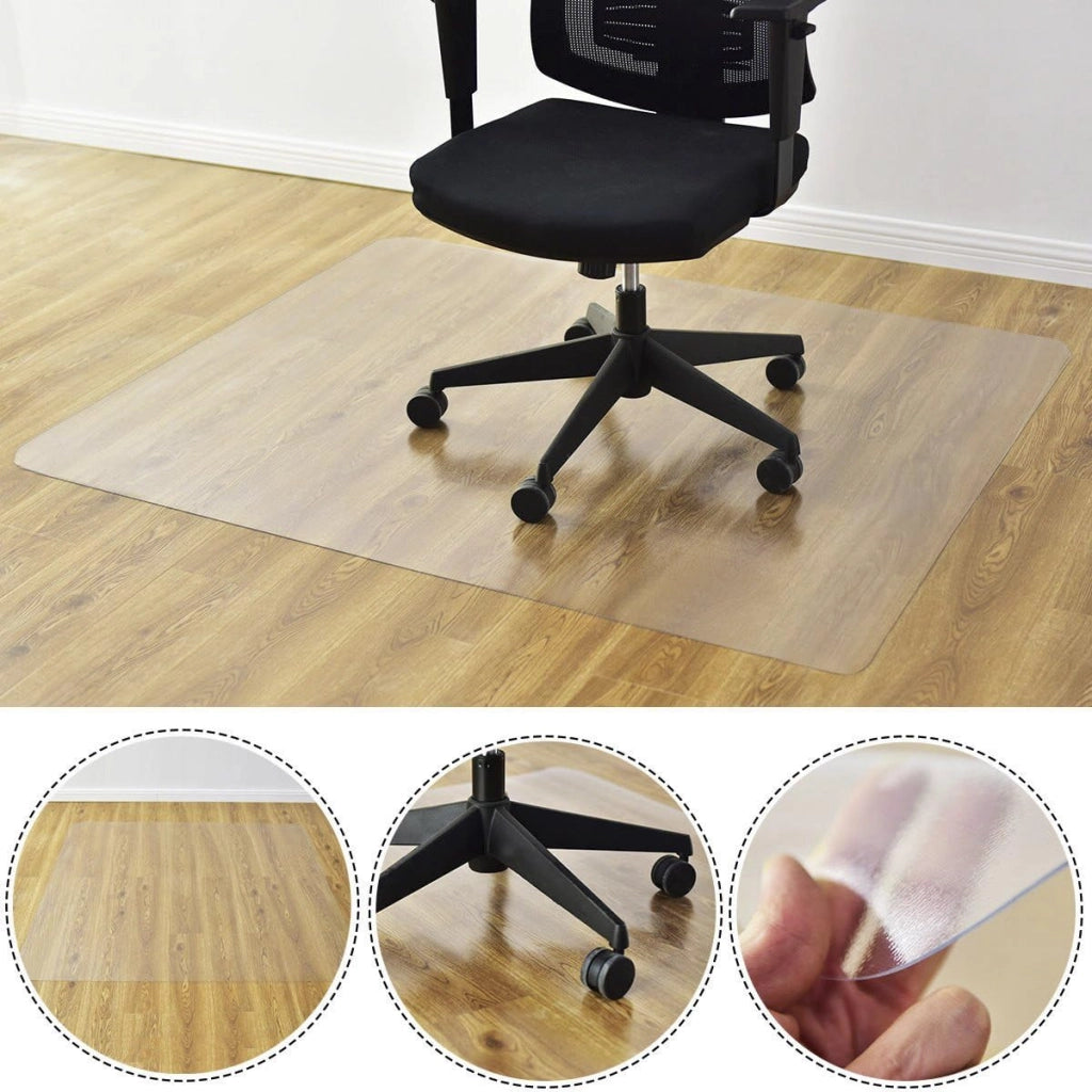 Tappetino Protezione Pavimento, Tappeto per Sedia da Ufficio in PVC Ecologico, Trasparente, 120 x 150 cm