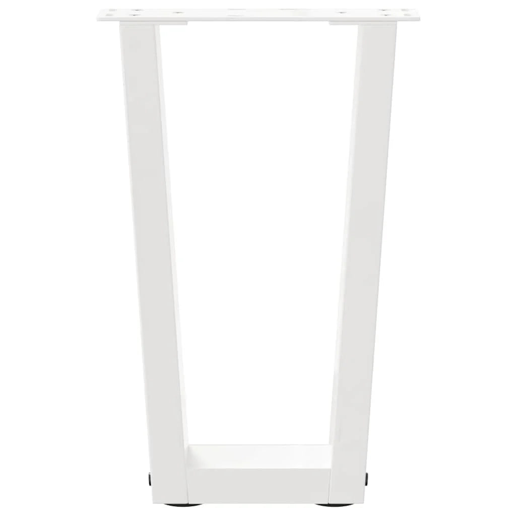 Set di 2 gambe per tavolino da caffè a V con piedini regolabili 38 x 43 cm acciaio bianco 02_0056913
