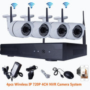 Trade Shop - 4ch Canali Wifi Dvr Nvr Kit Wifi Ip Camera Segnale 300 Metri Con 4 Telecamere -