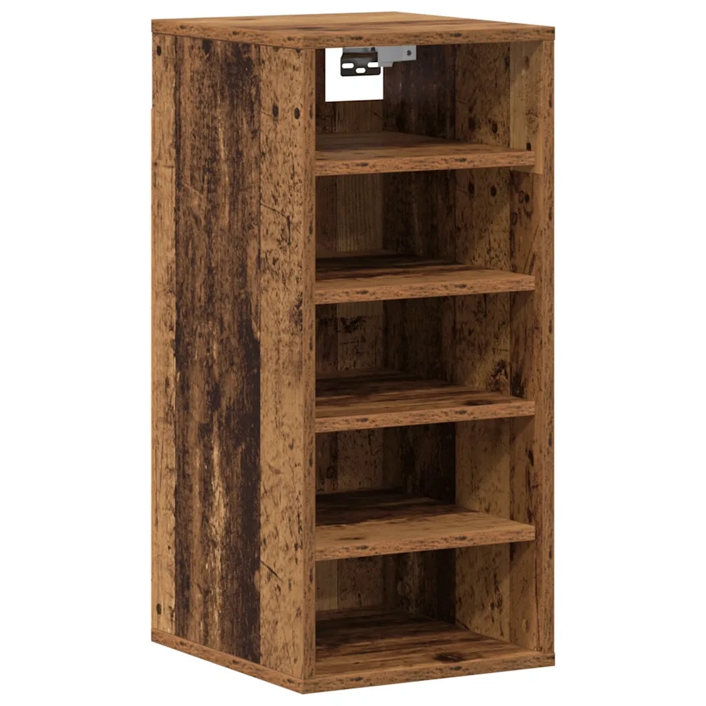 vidaXL Scarpiera Legno Antico 32x35x70 cm in Legno Multistrato