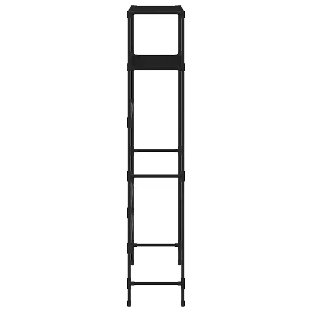 Rastrelliera per Lavatrice a 2 Livelli Nera 69x28x143 cm Ferro 343131