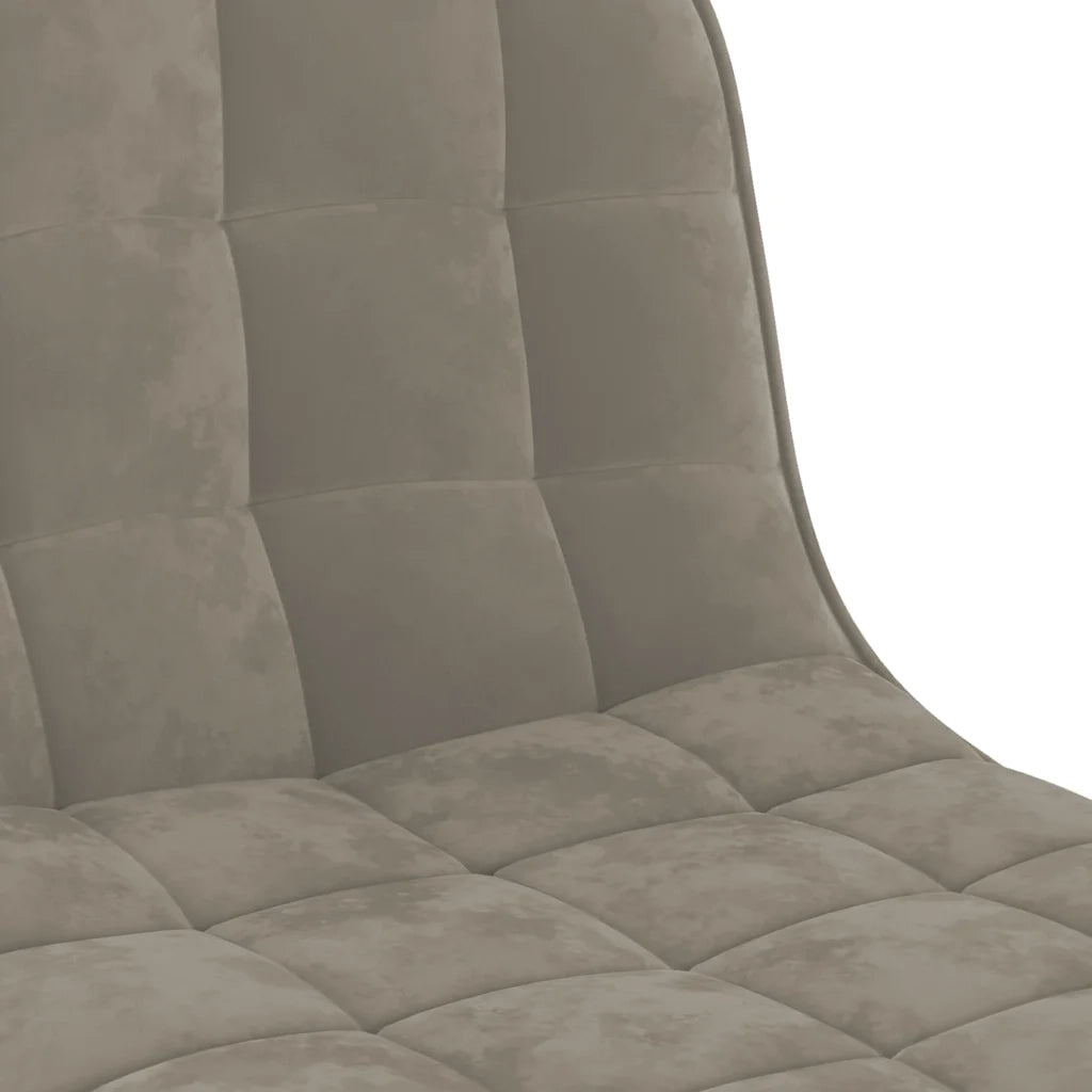 Sgabello da Bar Grigio Chiaro in Velluto 333980