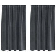 Tende Oscuranti | Tende Blackout 2 pz Grigio chiaro 140 x 140 cm Velluto