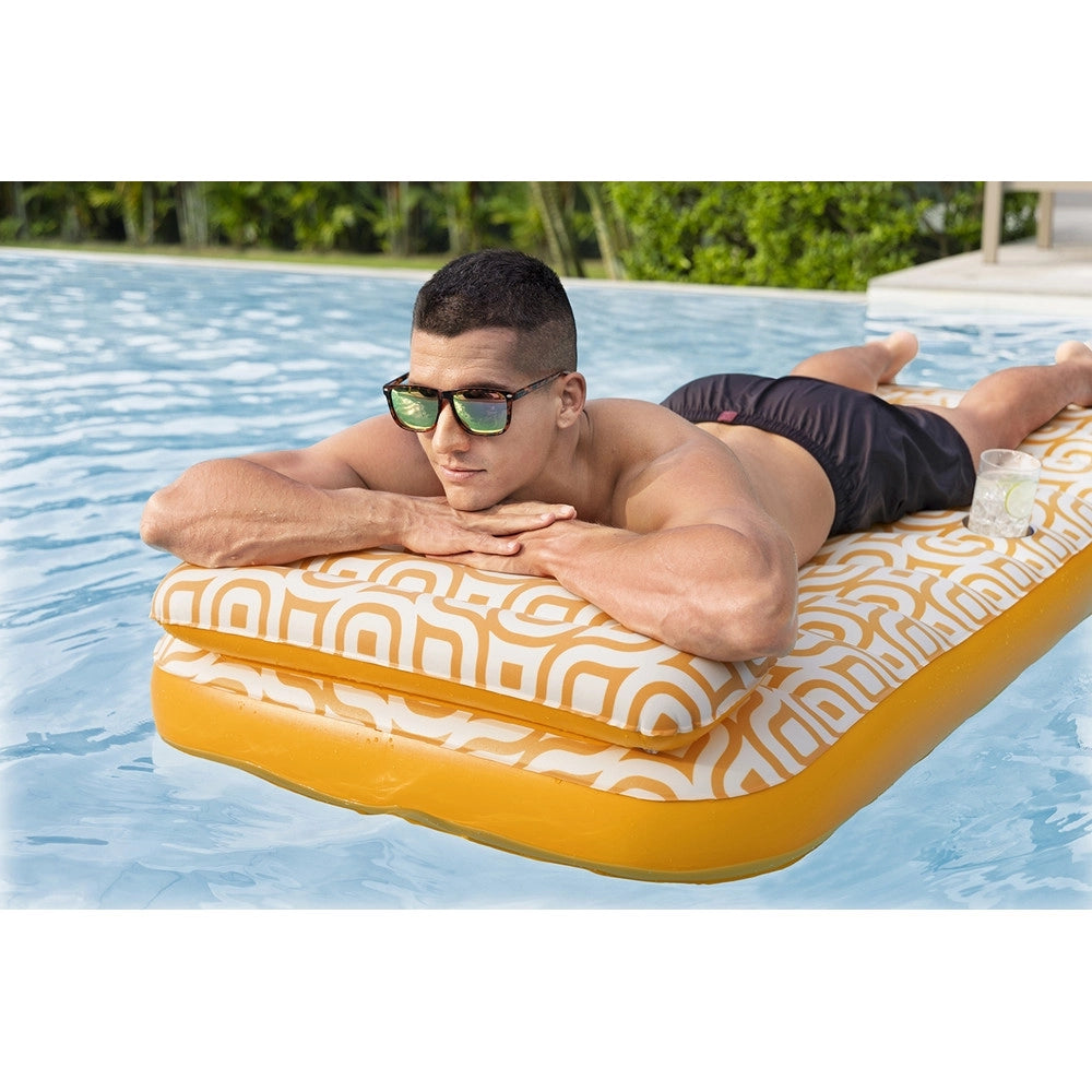 Trade Shop - Materasso Gonfiabile Con Superficie In Velluto Portabicchieri Per Piscina Spiaggia 43836 -