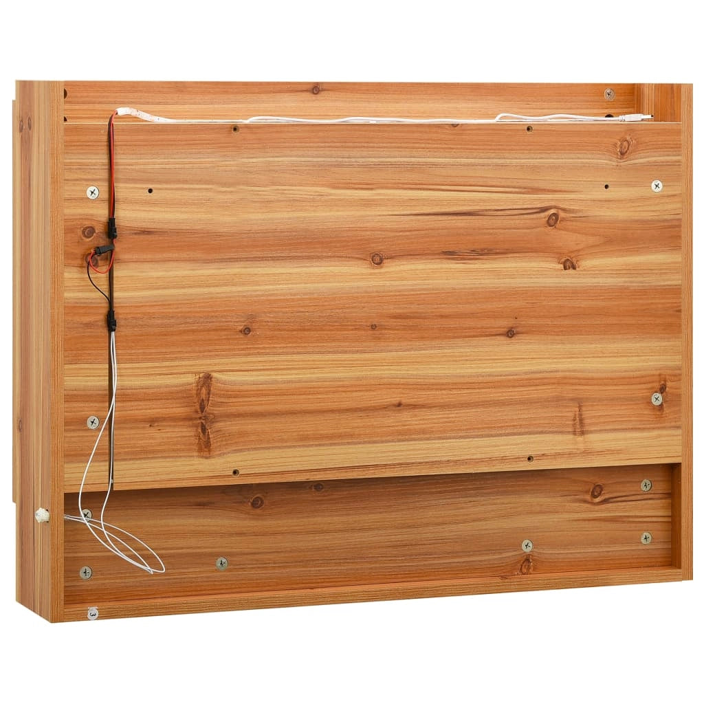 Mobiletto a specchio da bagno a LED 80 x 15 x 60 cm MDF rovere 02_0006729