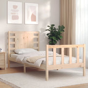 Giroletto con Testiera Single-Struttura Letto in Legno Massello 706541