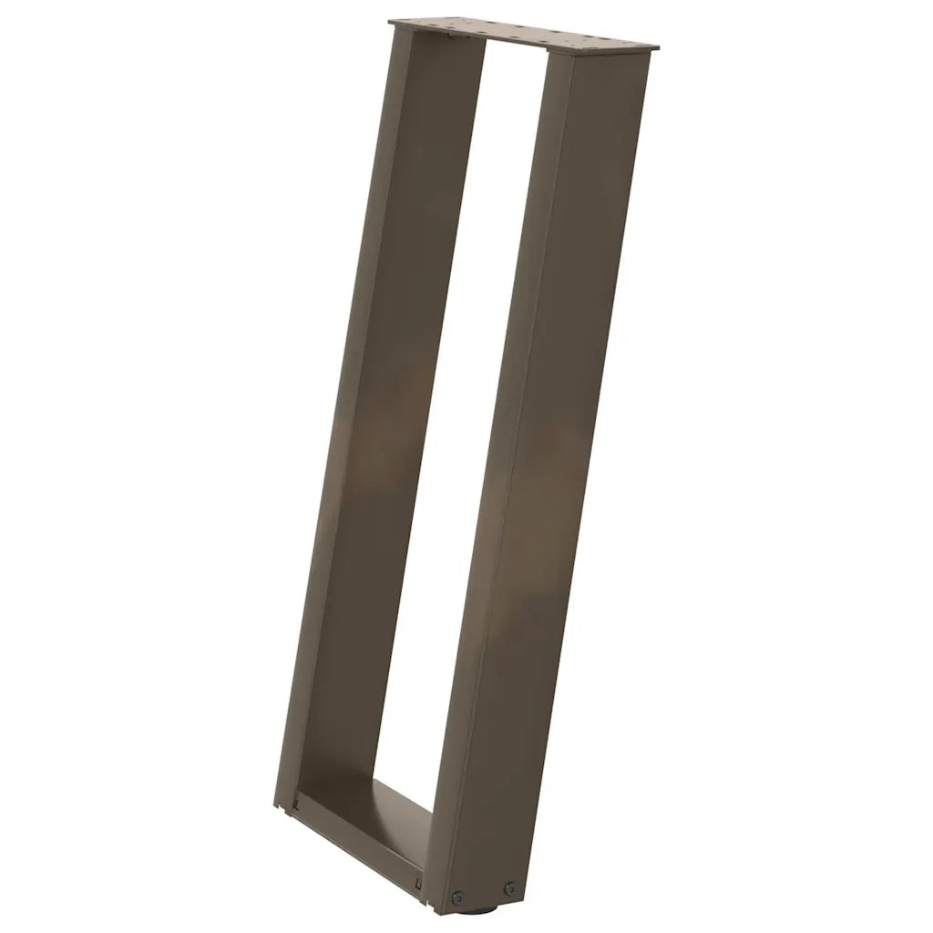 Gambe per tavolo consolle a forma di U 2 pz in acciaio naturale 38x(72-73) cm 4012783