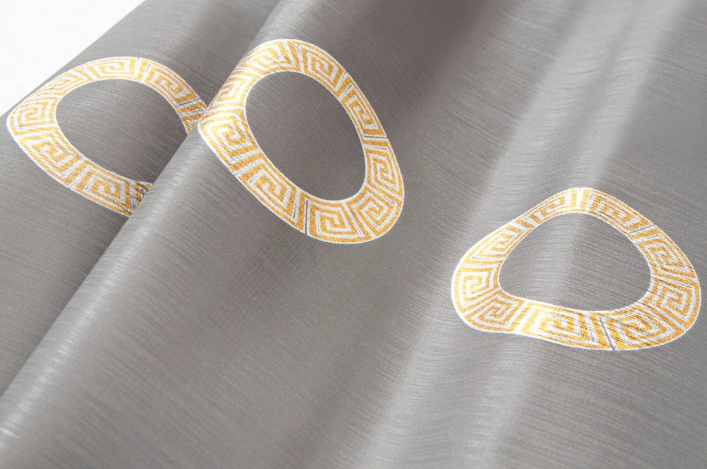 Tovaglia Cucina Antimacchia Metallizzata 140x600 Cm Tessuto Plastificato Copritavolo Chiave Greca Oro
