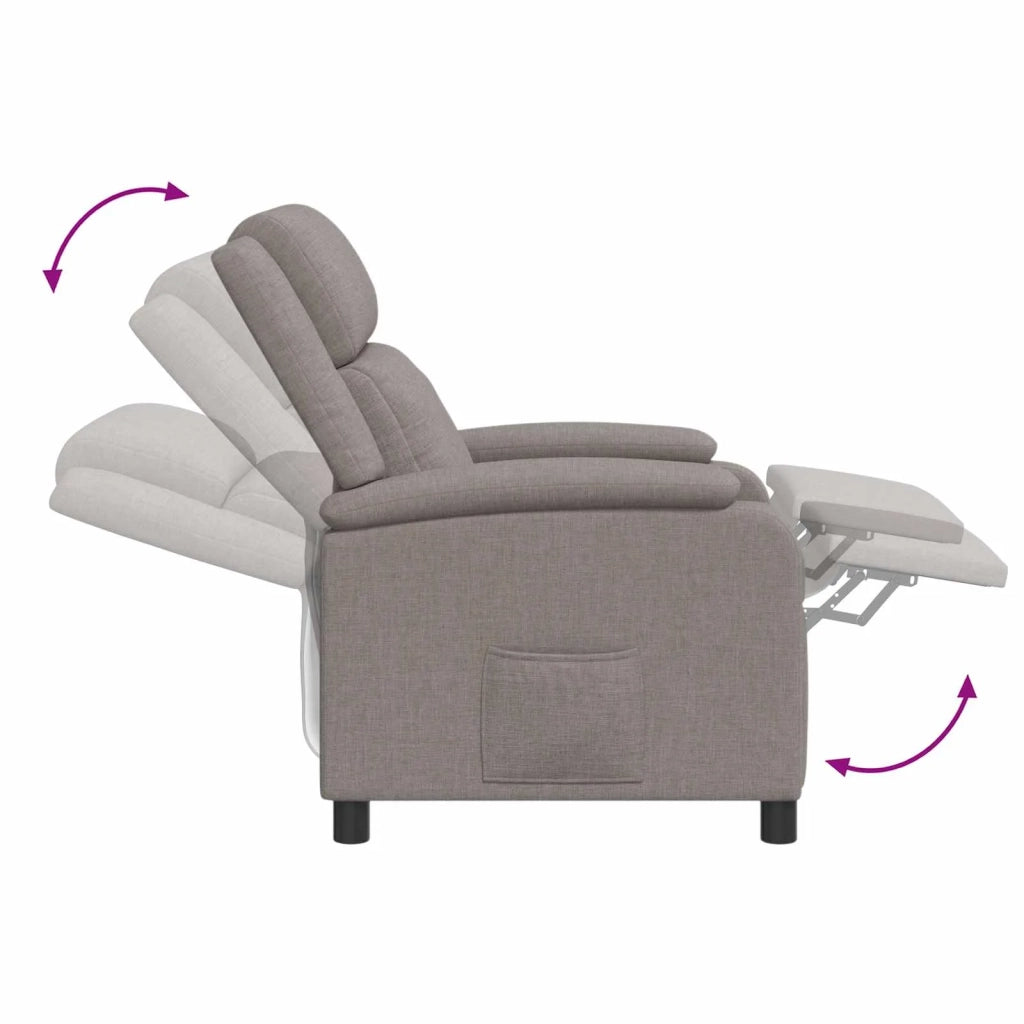 Divano Sedia-Poltrona reclinabile Tortora Tessuto 850552