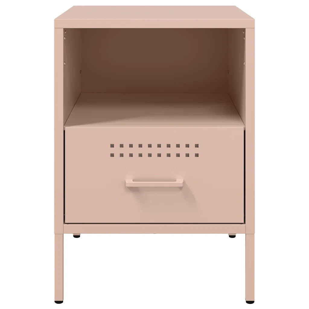 Comodini 2 pz-Set di 2 Tavolino da notte Rosa 36x39x50,5 cm in Acciaio 588229