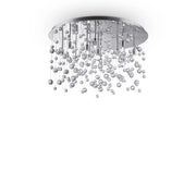 Plafoniera Contemporanea Neve Metallo Cromo 12 Luci G9 3W 3000K Luce Calda