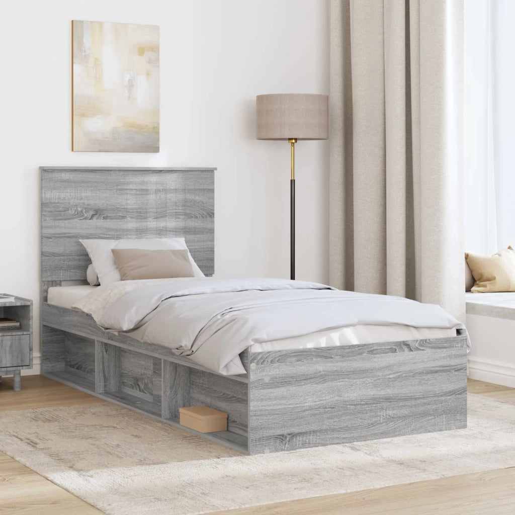 Struttura del letto Grigio Sonoma 90 x 190 cm Pino massello 3411060