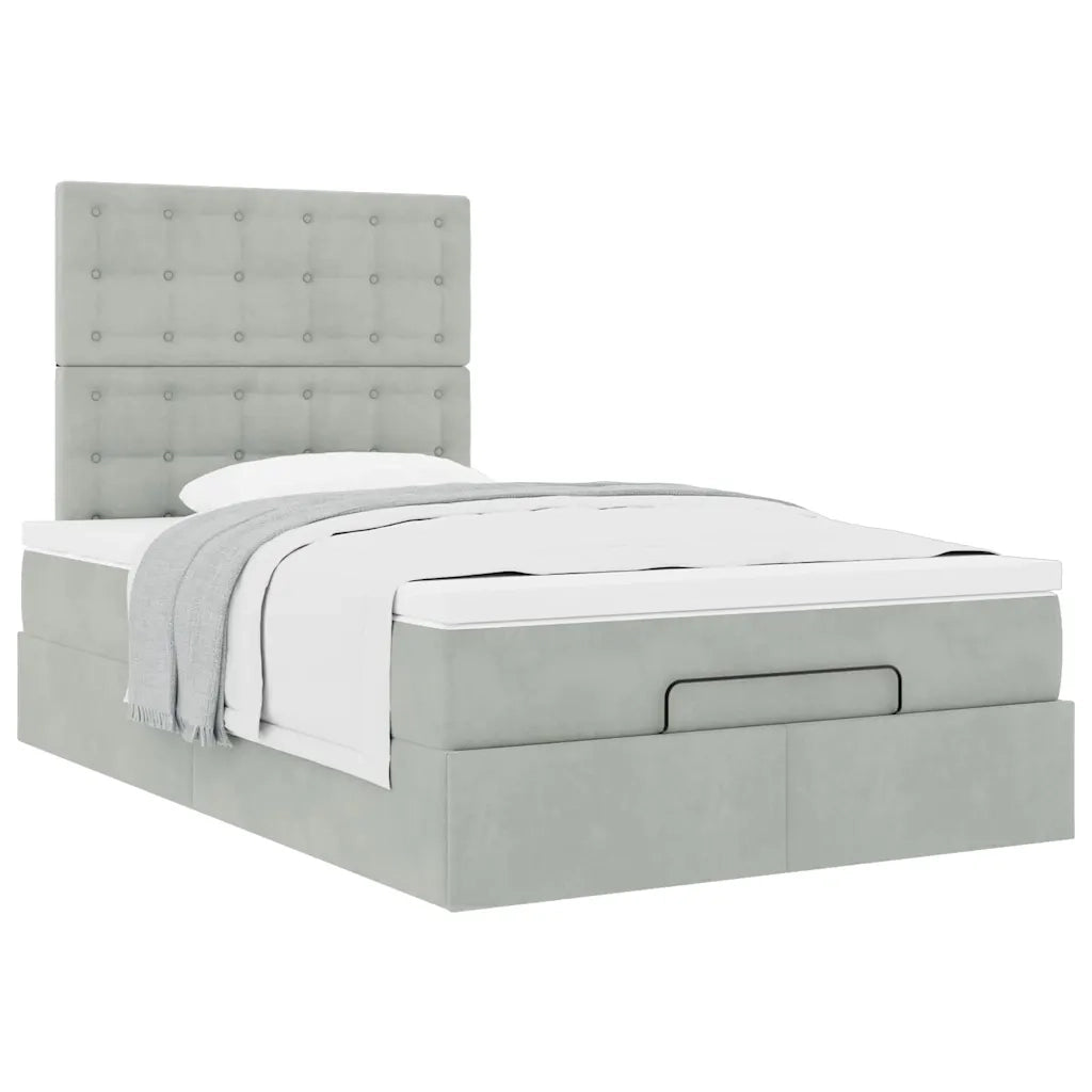 Struttura Letto Pouf con Materassi 120x200 cm Velluto 3313607
