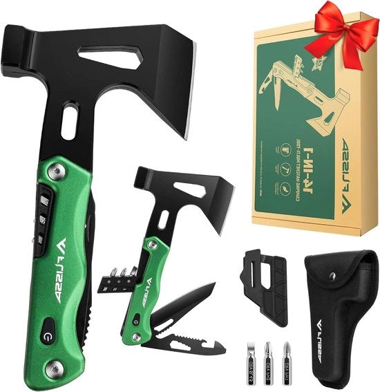 Kit di multitool da campeggio 14 in 1 con forbici a molla - Regalo per uomini