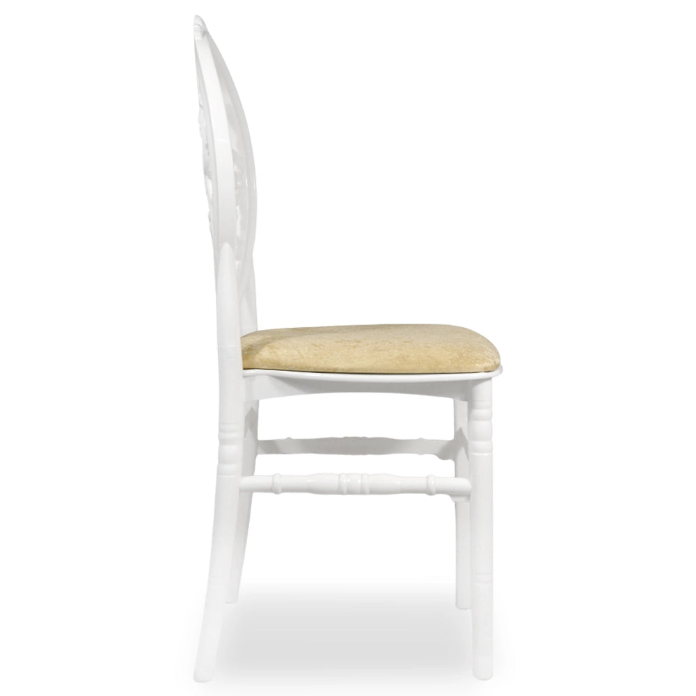 Set da 20 Sedie Venus in Plastica Bianche con cuscino vellutino