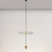 Trade Shop - Lampadario A Sospensione Lampada 12w Luce Led 4000k Disco Bianco ø23cm Cono Oro 32016 -
