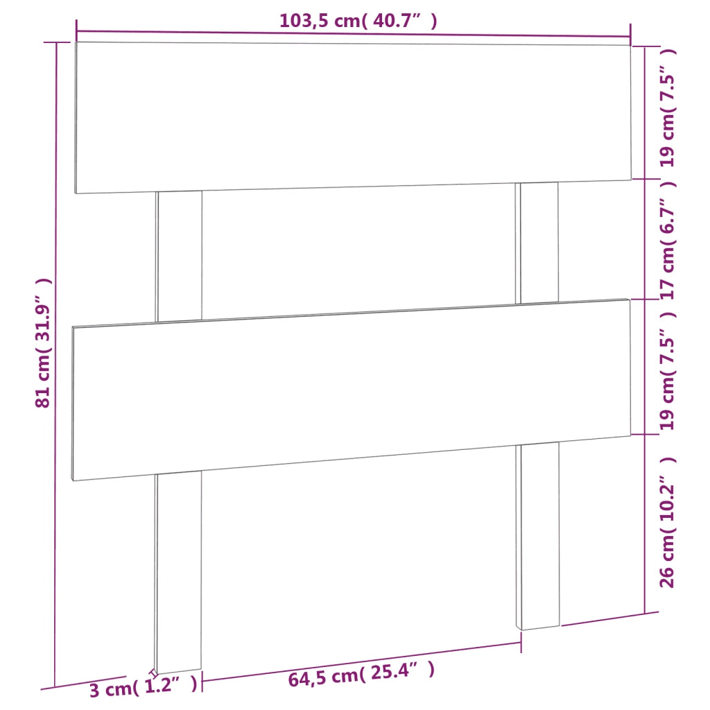 Testiera per Letto ambra 103,5x3x81cm in Legno Massello di Pino
