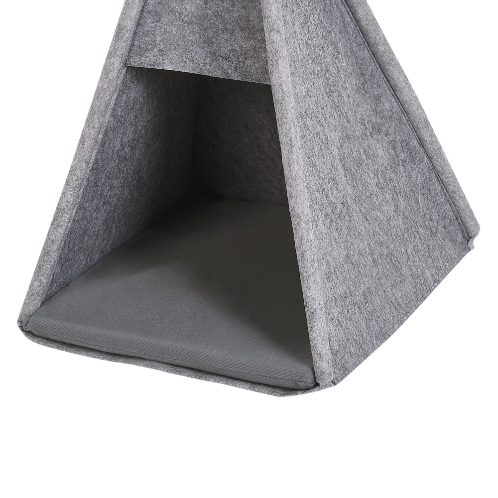 Tenda per cani gatto 35 x 40 cm in feltro grigio con imbottitura