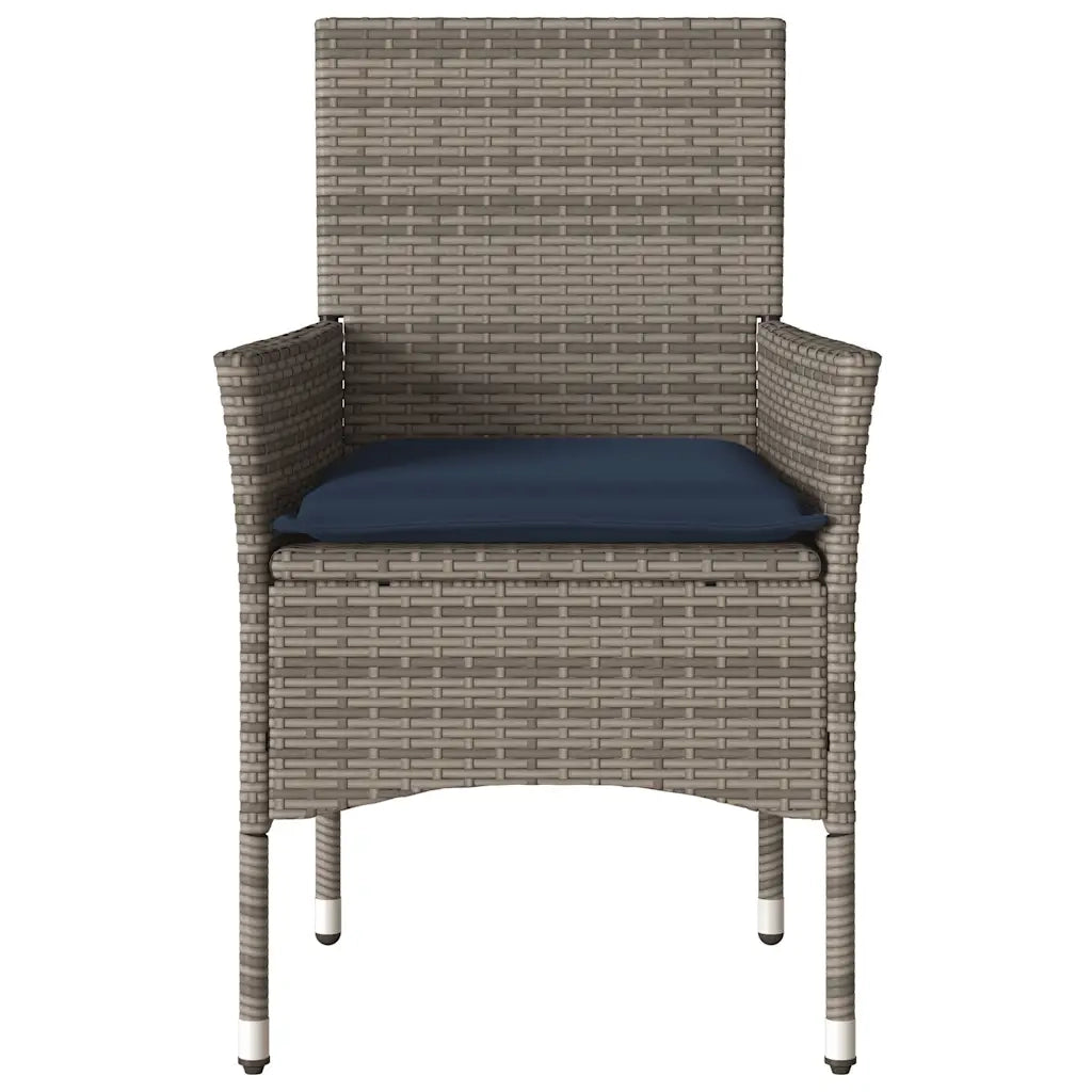 Sedie da Giardino con Cuscini 2 pz Grigie in Polyrattan