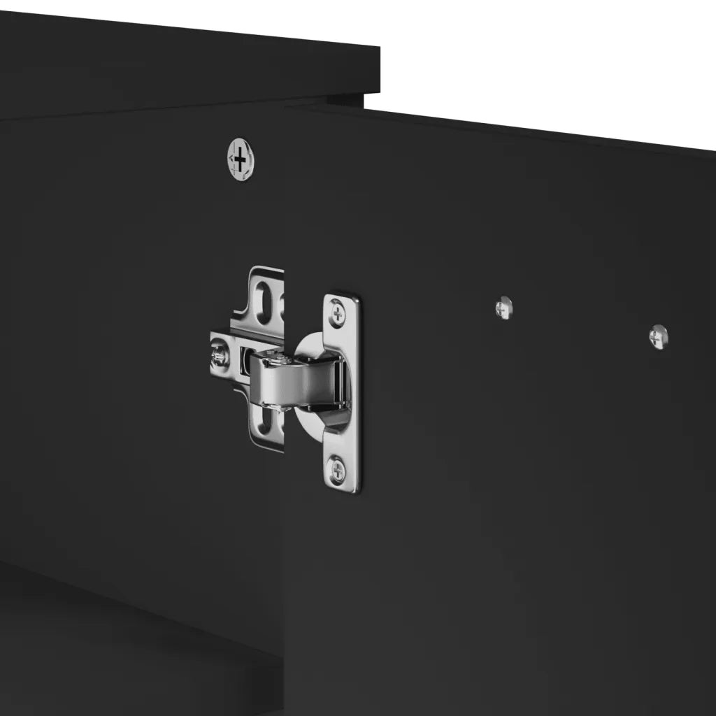 Scarpiera VIKEN Nera in Legno Massello di Pino