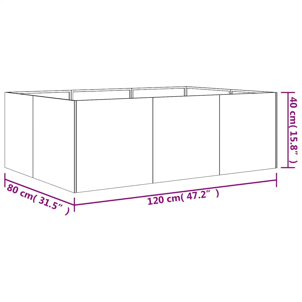 Fioriera Rialzata da Giardino 120x80x40 cm in Acciaio Corten 824532