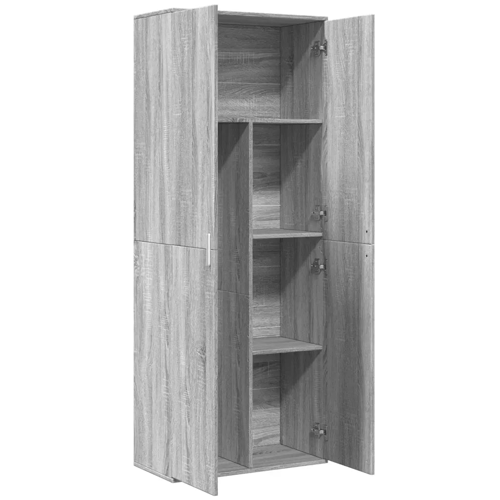 Credenza-Buffet-Armadio da cucina Grigio Sonoma 70x35x180 cm in Legno Multistrato