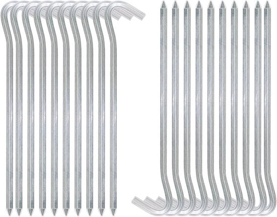 Pegni per tenda da 18 cm 6 bordi - 20 pezzi - Ganci per tenda - Pegni in alluminio - Pegni per pavimento duro - Accessori di campeggio - Attrezzatura da tenda esterna facile da ritirare