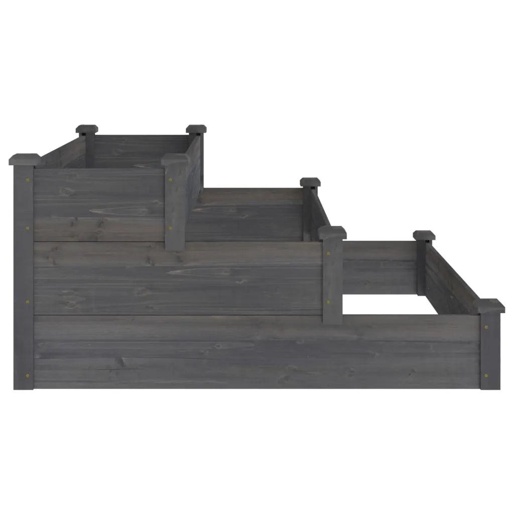 Fioriera Rialzata Giardino-Vaso da Esterno-Supporto per Vaso Grigia 120x120x56 cm Massello Abete