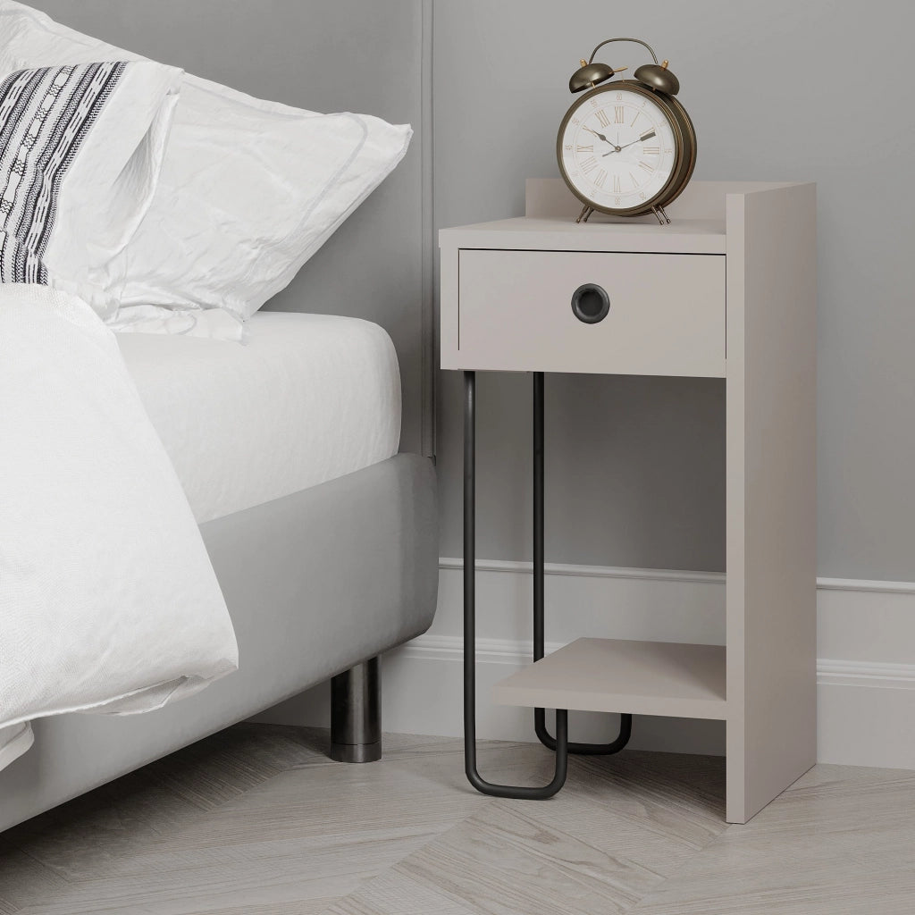 Comodino in legno "Sirius" 32 x 30 x 61 cm - Moka chiaro