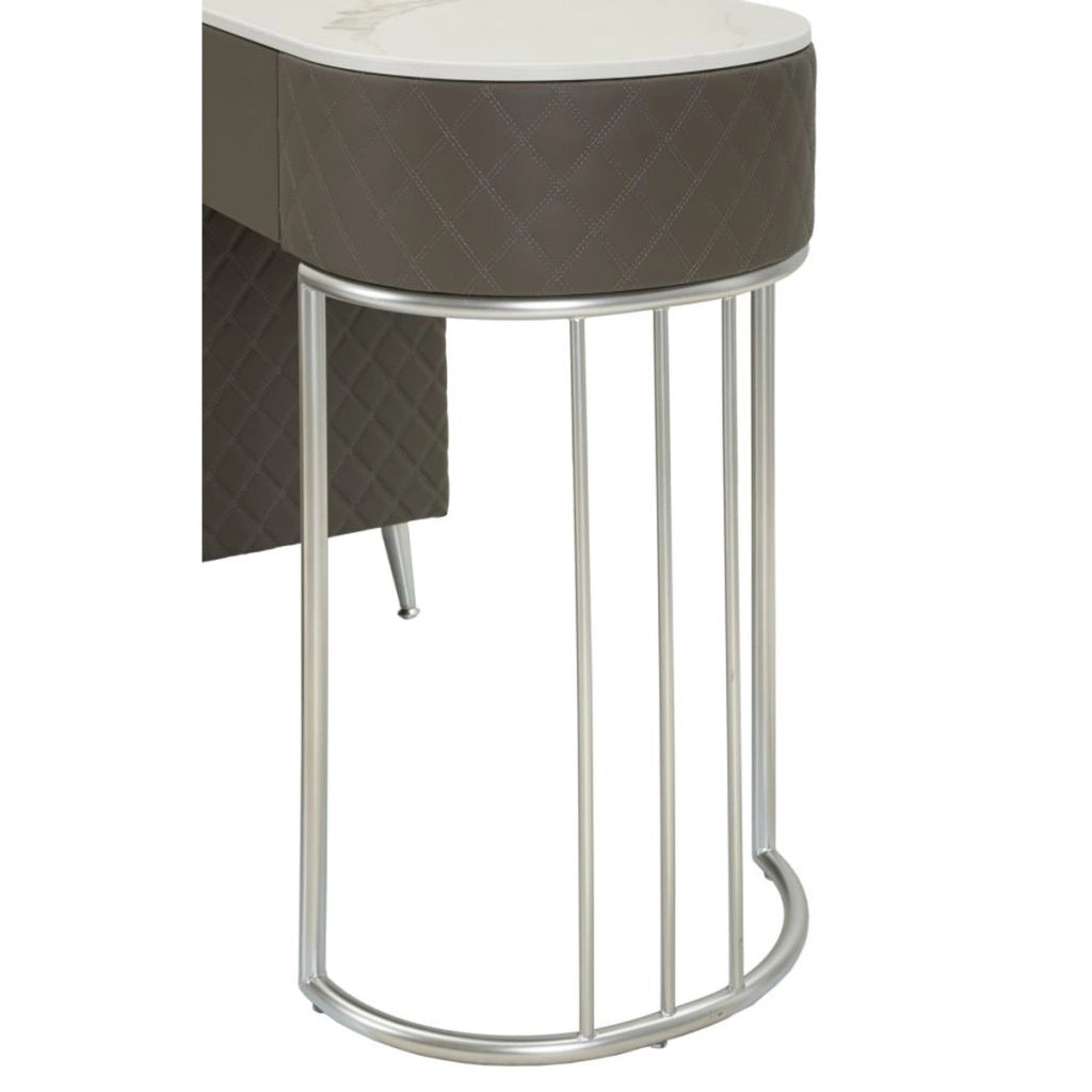 Consolle Trucco VKH23, Grigio, Legno, 120x40x75 cm