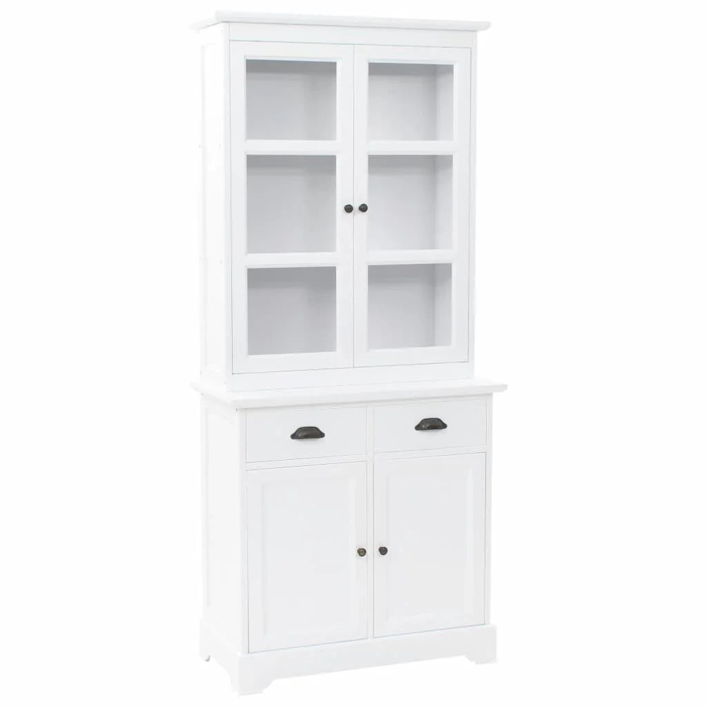 Buffet credenza mobiletto consolle mobile contenitore vetrina con 4 ante MDF e legno di pino 180 cm 4402167