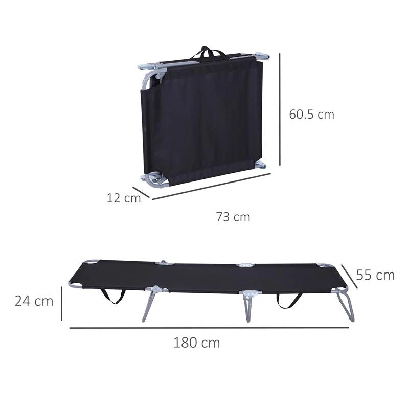 SDRAIO DA GIARDINO PIEGHEVOLE IN METALLO E TESSUTO 180 X 55 X 24 CM NERO