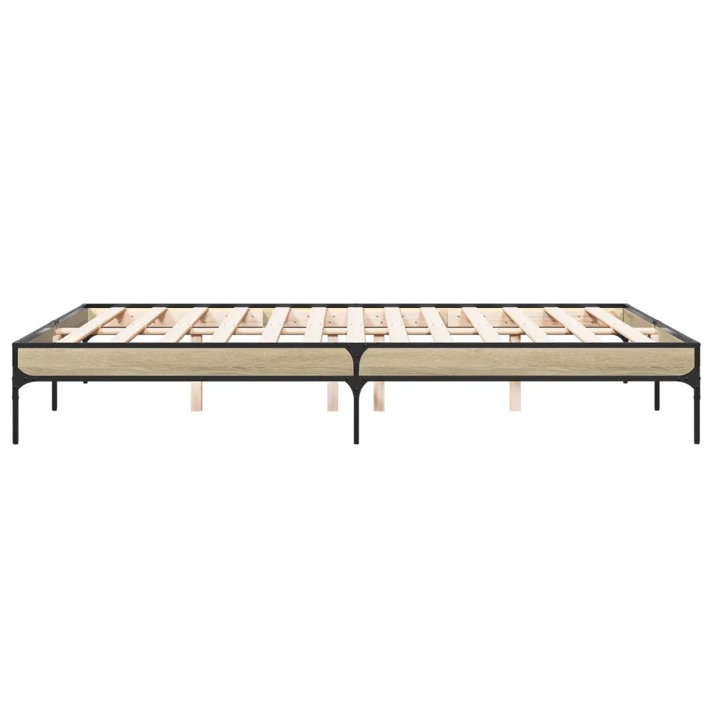 Giroletto-Struttura Letto Rovere Sonoma 140x200 cm in Legno Multistrato Metallo 211503